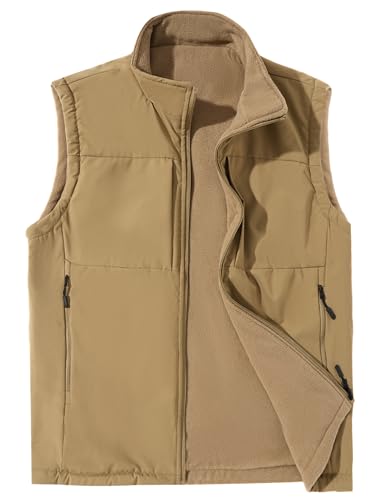 AIEOE Herren Cargo Wendeweste Thermo Outdoor Weste Innenfutter Übergangsweste Fleece Kuschelweste EU XXL von AIEOE