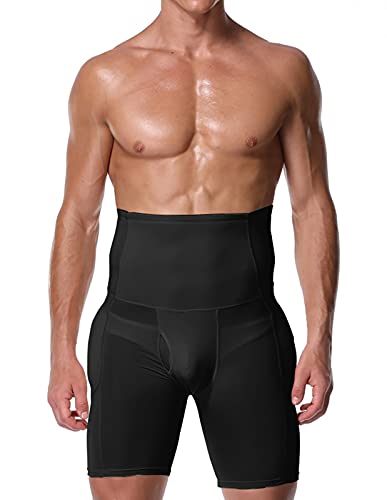 AIEOE Herren Figurenformend Unterhose Miederhose Hohe Taille Kolbenheber Kompressions Shapewear Unterwäsche - Schwarz,XL von AIEOE