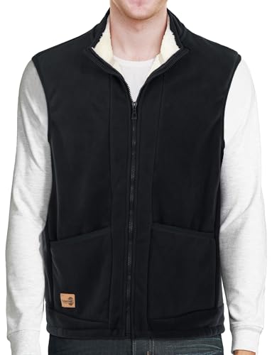 AIEOE Herren Fleece Weste Winter Warm Fleeceweste Outdoor Bodywarmer Herbst Ärmellos Jacke mit 4 Taschen Stehkragen - EU XXL (Asie 6XL) von AIEOE