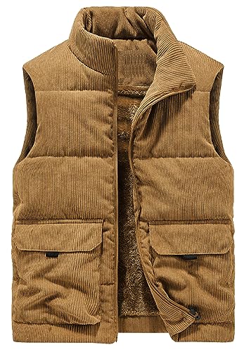AIEOE Herren Fleeceweste Winter Warm Outdoor Weste Gefüttert Winterweste Fleecefutter Stehkragen Ärmellos Jacke mit Multi Taschen - XL AIEOE Herren Fleeceweste Winter Warm Outdoor Weste Gefüttert Winterweste Fleecefutter Stehkragen Ärmellos Jacke mit Multi Taschen - XL von AIEOE