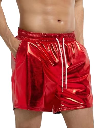 AIEOE Herren Glänzende Sommer Shorts Strandhose Metallic Clubwear Wetlook Party Outfit Rot Herstellergröße 3XL/ EU XXL AIEOE Herren Glänzende Sommer Shorts Strandhose Metallic Clubwear Wetlook Party Outfit Rot Herstellergröße 3XL/ EU XXL von AIEOE