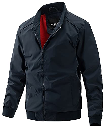 AIEOE Herren Jacke für Übergangszeit Bomberjacke Basic Bomber Jacket Militär Fliegerjacke Sportjacke Blau 02 Herstellergröße XL/EU M von AIEOE