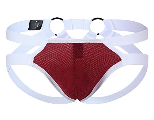 AIEOE Herren Jockstrap String Tanga Männer Unterwäsche Atmungsaktiv Thong Low Rise Slips Weich Unterhose G-String Briefs M von AIEOE