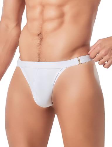 AIEOE Herren Kurz Badehose Triangel Badeshorts Stretch Niedrige Taille Badeslip mit Metallknopf Strand Briefs für Wassersport EU S (Asie M) von AIEOE