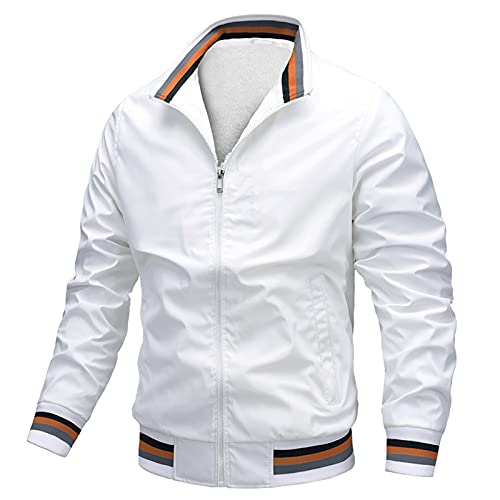 AIEOE Herren Leicht Winterjacke Herbstjacke Fliegerjacke Stehkragen Bomberjacke Baumwolljacke Männer Blouson Windbreaker - M von AIEOE