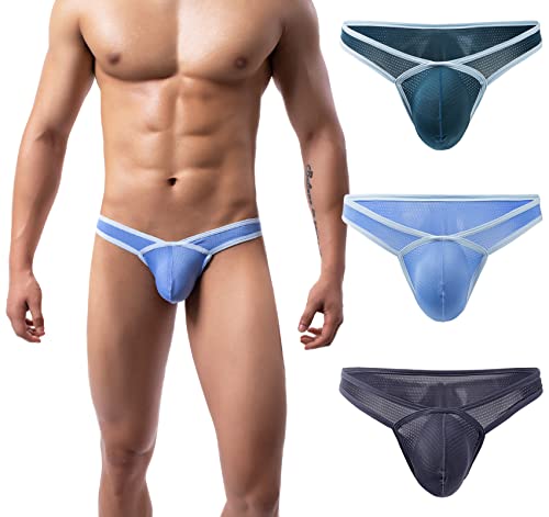 AIEOE Herren Minislip mit Allover Luftlöchern Low Waist Tanga Slip Unterhose Weich und Atmungsaktiv 3 Stück 04 Größe M von AIEOE