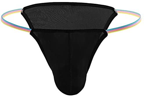 AIEOE Herren Minislips Low Rise Unterwäsche für Männer Slip Tanga mit Ausbuchtung Weich und Atmungsaktiv Schwarz XL von AIEOE