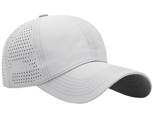 AIEOE Herren Netz Baseball Cap Schnelltrocknend Atmungsaktive Sportkappe Outdoor Sommer Freizeit Sonnenschutz Hellgrau von AIEOE