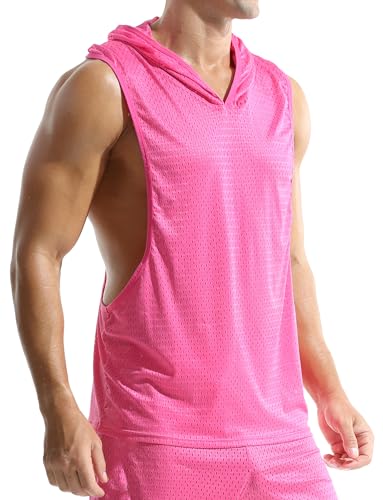 AIEOE Herren Netztop Sport Aushöhlen Tanktop Ärmellos Mesh Sportweste mit Kapuze Achselshirts Tops L AIEOE Herren Netztop Sport Aushöhlen Tanktop Ärmellos Mesh Sportweste mit Kapuze Achselshirts Tops L von AIEOE