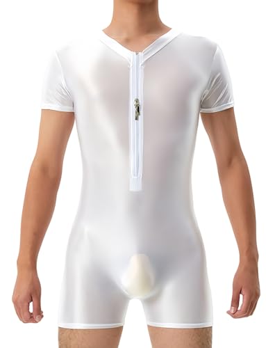 AIEOE Herren Ölig Glanz Bodysuit Kurzarm Leotard Playsuit Figurbetont Dünne Unterhemden Transparent Kompression Unterwäsche Jumpsuit mit Bein M AIEOE Herren Ölig Glanz Bodysuit Kurzarm Leotard Playsuit Figurbetont Dünne Unterhemden Transparent Kompression Unterwäsche Jumpsuit mit Bein M von AIEOE