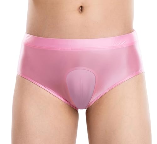 AIEOE Herren Ölig Glanz Gaff Panty Crossdresser Verstecken Brief Elastisch Transgender Tanga Unterwäsche EU M (Asie L) von AIEOE
