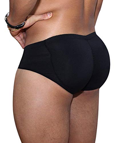 AIEOE Herren Po-Pushup-Slip Gepolsterter Slip Herren Unterwäsche Kurz Polsterhose Po Vergrößern - Schwarz Größe L von AIEOE