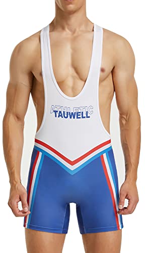 AIEOE Herren Ringertrikot Ringeranzug Wrestling Singlet Trikot Sport Jumpsuit Jockstrap Leotard Athletic Supporters Gewichtheben Jock Bodysuit Einteilige Ärmellose - L von AIEOE