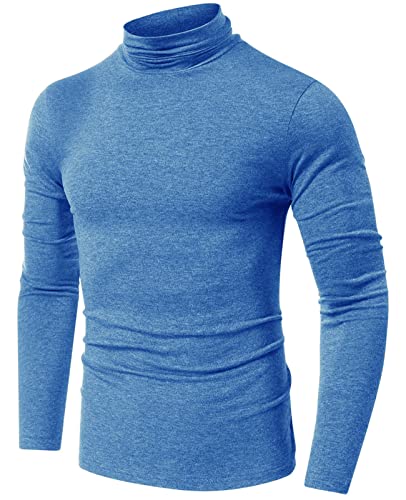 AIEOE Herren Rollkragenpullover Langarm Slim Fit Rollkragenshirt Baumwolle Basic Langarmshirts Weich Elastisch Einfarbig - EU M von AIEOE