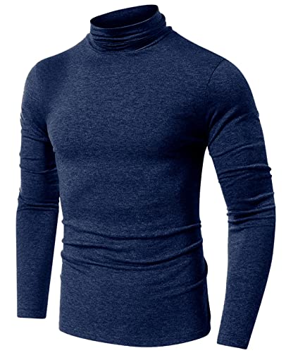 AIEOE Herren Rollkragenshirt Langarm Slim Fit Rollkragenpullover Baumwolle Basic Langarmshirts Elastisch Weich Einfarbig - EU L von AIEOE