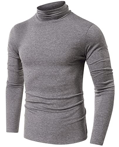 AIEOE Herren Rollkragenshirt Langarm Slim Fit Rollkragenpullover Baumwolle Basic Langarmshirts Elastisch Weich Einfarbig - EU L von AIEOE