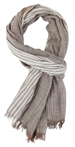 AIEOE Herren Schal Gestreift 180cm Elegantes Halstuch mit Fransen Leicht und Weich Herbst Winter Halswärmer Khaki von AIEOE