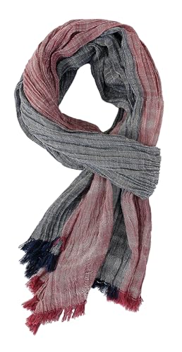 AIEOE Herren Schal Gestreift 180cm Elegantes Halstuch mit Fransen Leicht und Weich Herbst Winter Halswärmer Rot von AIEOE
