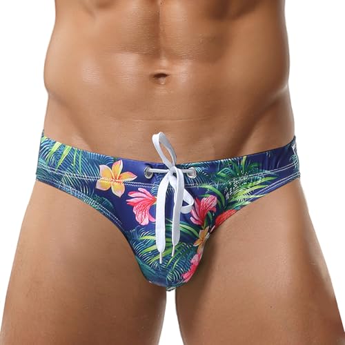 AIEOE Herren Schwimshorts Triangel Strandshorts Stretch Kurz Badeshorts Schnürung Schwimmhose Brief Für Badeanzugparty Strand XL von AIEOE