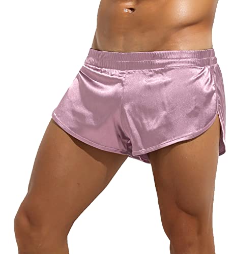 AIEOE Herren Sexy Boxer Shorts Männer Unterhose Kurz Minishorts Weiche Unterwäsche Hausanzugshorts Loose Fit Rosa Herstellergröße XL von AIEOE