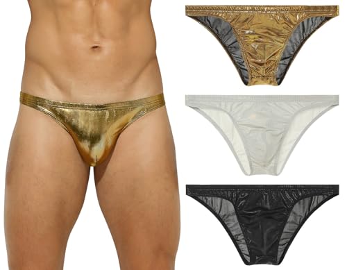 AIEOE Herren Slips in Leder-Optik Glänzende Unterwäsche Sexy Unterhose Pouch Briefs 3 Stück A L AIEOE Herren Slips in Leder-Optik Glänzende Unterwäsche Sexy Unterhose Pouch Briefs 3 Stück A L von AIEOE