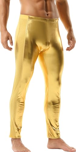 AIEOE Herren Sport Tights Hose Niedrige Taille Jogginghose Atmungsaktiv Kompressionshose Netz Sporthose L von AIEOE