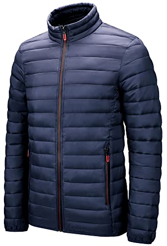 AIEOE Herren Steppjacke Übergangsjacke Warme Herrenjacke Winddichte und Atmungsaktive Softshelljacke Navy Blau Herstellergröße XL/EU S von AIEOE