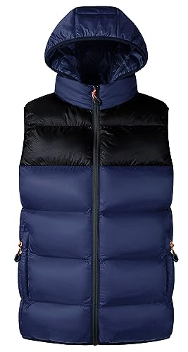 AIEOE Herren Steppweste Herbst Winter Warm Leicht Weste mit Abnehmbare Kapuze Daunenweste Stehkragen Winterweste Ärmellos Jacke mit Reißverschlusstasche - XXL von AIEOE
