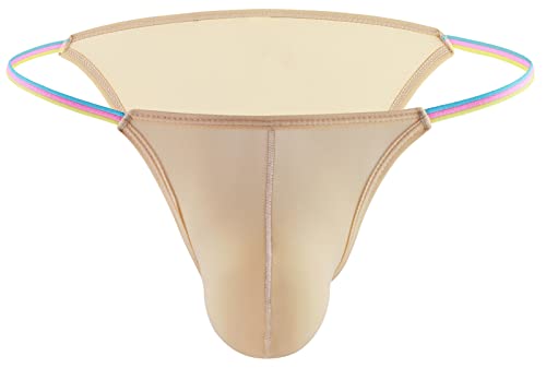 AIEOE Herren String Tanga Sexy EIS Seide Slip Ultra Dünn Atmungsaktiv Bikini Slips T-Back Männer Thongs Briefs Niedrige Taille Mini Unterhose Sommer Unterwäsche - L von AIEOE
