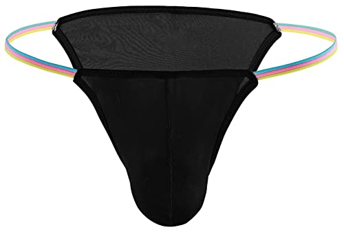 AIEOE Herren String Tanga Sexy EIS Seide Slip Ultra Dünn Atmungsaktiv Bikini Slips T-Back Männer Thongs Briefs Niedrige Taille Mini Unterhose Sommer Unterwäsche - L von AIEOE