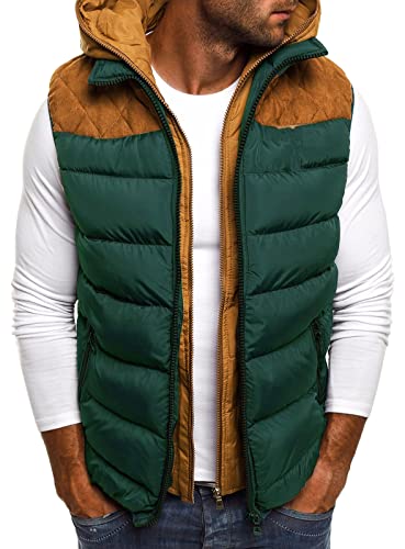 AIEOE Herren Weste Steppweste Outdoor Weste Mit Und Stehkragen Weste Steppweste Winter Daunenweste Männer Outdoor Vest Leichte Ärmellose Jungen Hoodie - 4XL von AIEOE