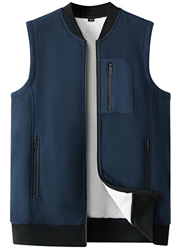 AIEOE Herren Winter Weste Outdoor Sport Warme Weste Bodywarmer Freizeitweste Blau XXL von AIEOE