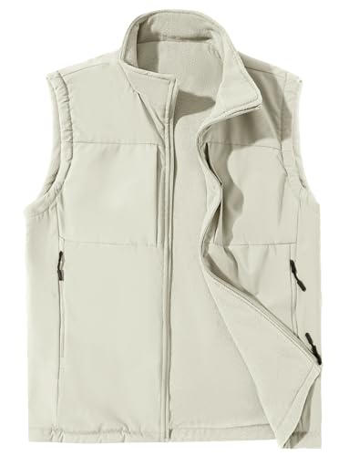 AIEOE Herren Winterweste Fleece Thermo Weste Reißverschluss Plüschweste Verdickter Wendeweste EU XL von AIEOE