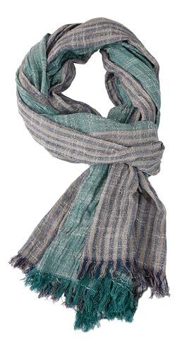 AIEOE Herrenschal Herbst Wintertuch Langer Winterschal Stylisches Halstuch Gestreift Accessoire Blau Grün von AIEOE