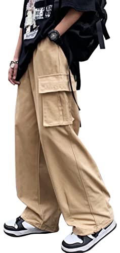 AIEOE Jungen Jeans Y2K Baggy Cargo Hose Weites Bein Teenager Hip Hop Streetwear Vintage Casual Cargohose Gerade Bootcut Jeanshose Denim Jeans - S von AIEOE