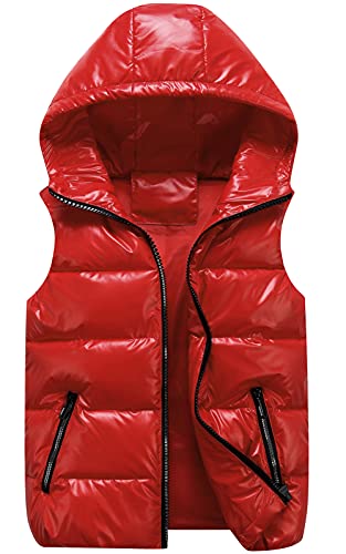 AIEOE Kinder Ärmellose Daunenjacke Daunenjacke Kapuzenweste Ärmellose Mäntel Mädchen Jungen Herbst- und Winterkleidung Leichter warmer Regenmantel Rot 13-14 Jahre von AIEOE