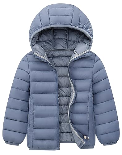 AIEOE Kinder Jungen Coral Herbst Winter Fleece Jacke mit Kapuze und Reißverschluss Dick Warm Unisex Geeignet von 7-8 Jahren Grau von AIEOE