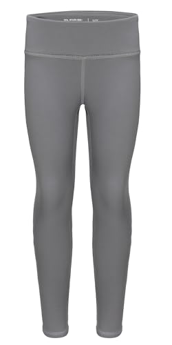 AIEOE Mädchen Leggings Lang Sporthosen Gefüttert Thermo Leggings High Waist Leggings Winter Warme Hosen 160cm Grau von AIEOE
