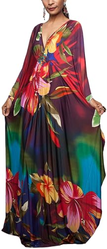 AIEOE Maxi Bademantel Badekleid Damen Sommer Kaftan Langes Strandkleid mit Surf Sauna Strand Farbe 02 von AIEOE