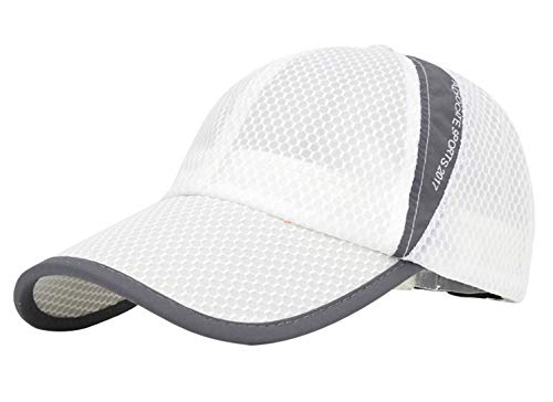 AIEOE Mesh Cap Leichte und Schnelltrocknend Kappe Unisex Baseballcap Atmungsaktiv Outdoor Caps für Sommer Erwachsener Kappe - Weiß von AIEOE