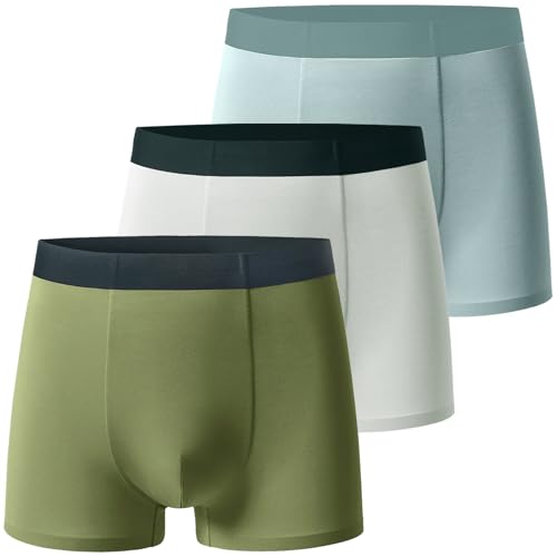 AIEOE Modalfaser Boxershorts Herren Weich Atmungsaktiv Unterwäsche Leicht Dünn Dehnbar Boxer Unterhosen 3er Pack - EU XXL (Asie 4XL) von AIEOE