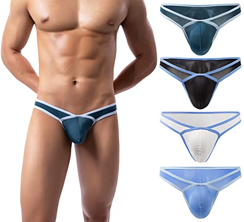 AIEOE Netz Slips mit Beutel Männer Mesh String Unterhosen Sexy Geschnitten Unterwäsche Pouch Panties 4 Stück 04 XXL AIEOE Netz Slips mit Beutel Männer Mesh String Unterhosen Sexy Geschnitten Unterwäsche Pouch Panties 4 Stück 04 XXL von AIEOE