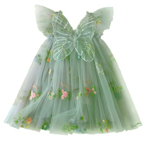 AIEOE Neugeborenes Baby Mädchen Prinzessin Kleider mit Tüll Schleife Elegante Ärmellose Kleidung für Karneval Party für 1-2 Jahre Grün von AIEOE