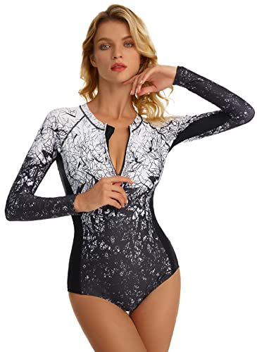 AIEOE Rash Guard für Damen Langarm UV Schutz UPF 50+ Bademode Shirts Schnell Trocknender Surftop von AIEOE