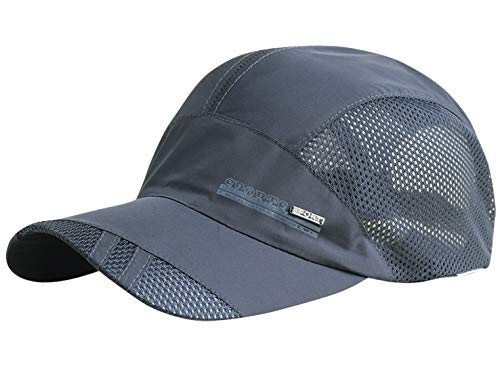 AIEOE - Schildmütze Herren Kappe Sommer Basecap Damen für Tennis Fußball Golf Schildmütze Herren Sonnenkappe Anti-UV mit Visier Baseballmütze UV-Schutz Baseball Kappe Cap für Strand Sportarten - Grau von AIEOE