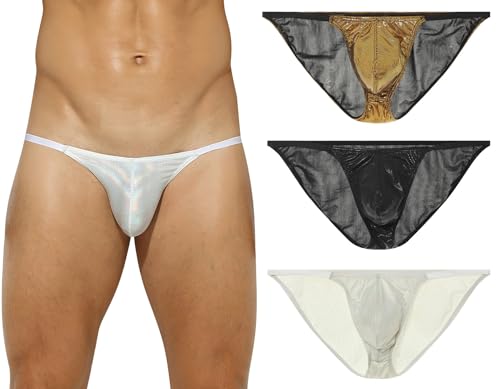 AIEOE Slips Unterwäsche Herren Mini Slip Low Rise Tanga Slip Unterhose 3 Stück B XL von AIEOE