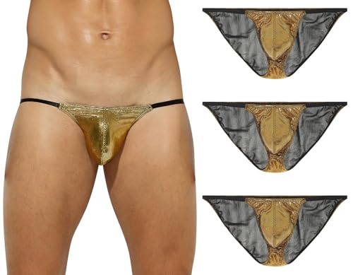 AIEOE Slips Unterwäsche Herren Mini Slip Low Rise Tanga Slip Unterhose Gold B x 3 L AIEOE Slips Unterwäsche Herren Mini Slip Low Rise Tanga Slip Unterhose Gold B x 3 L von AIEOE