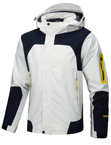 AIEOE Softshelljacke Herren Wasserdichte Windbreaker Winddicht Ourdoor Jacke Atmungsaktive Wanderjacke Beige XL von AIEOE