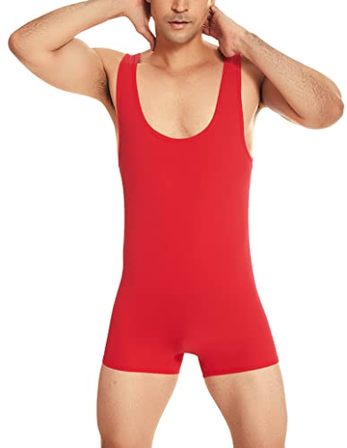 AIEOE Sport Bodysuit Herren Einteiler Bodyshaper Kompression Singlet Sportwear Ärmellos Slim Fit Body Shaper Gym Yoga Gymnastik Umterhemd - L von AIEOE