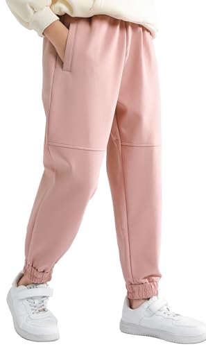 AIEOE Sporthose Kinder Lang Athletic Hosen Jungen Jogginghose Trainingshose Mädchen Thermoleggings mit dicken warmen Wasserdicht Hosen 170cm Rosa von AIEOE